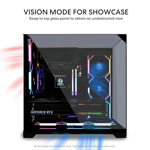 Lian Li O11 Vision Compact Black Steel Tempered Glass ATX Mid Tower Computer Case Back Connect Support O11VPX
