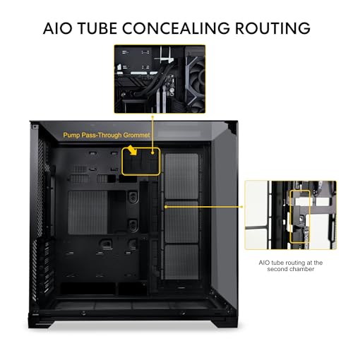 Lian Li O11 Vision Compact Black Steel Tempered Glass ATX Mid Tower Computer Case Back Connect Support O11VPX