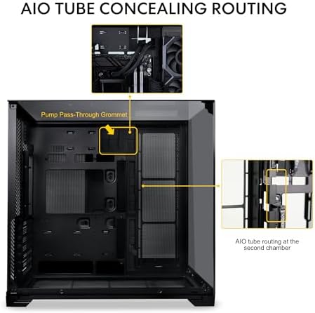 Lian Li O11 Vision Compact Black Steel Tempered Glass ATX Mid Tower Computer Case Back Connect Support O11VPX