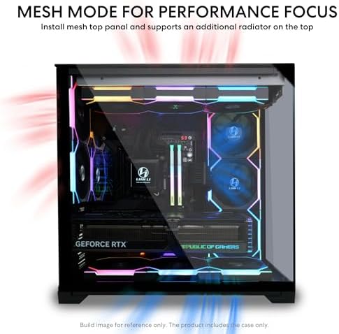 Lian Li O11 Vision Compact Black Steel Tempered Glass ATX Mid Tower Computer Case Back Connect Support O11VPX