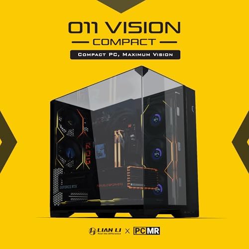 Lian Li O11 Vision Compact Black Steel Tempered Glass ATX Mid Tower Computer Case Back Connect Support O11VPX