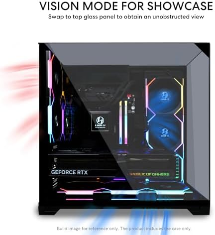 Lian Li O11 Vision Compact Black Steel Tempered Glass ATX Mid Tower Computer Case Back Connect Support O11VPX
