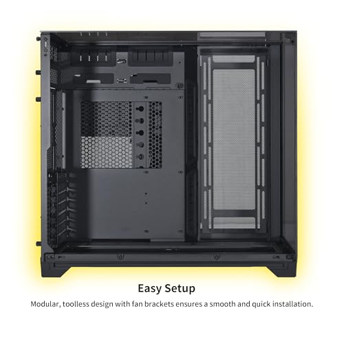 Lian Li O11 Vision  Three sided tempered glass panels   Dual chamber ATX Mid Tower   Up to 2   360mm radiators   Removable motherboard tray for PC building   Up to 455mm large GPUs  O11VX US 