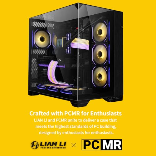 Lian Li O11 Vision Three sided tempered glass panels Dual chamber ATX Mid Tower Up to 2 360mm radiators Removable motherboard tray for PC building Up to 455mm large GPUs O11VX US