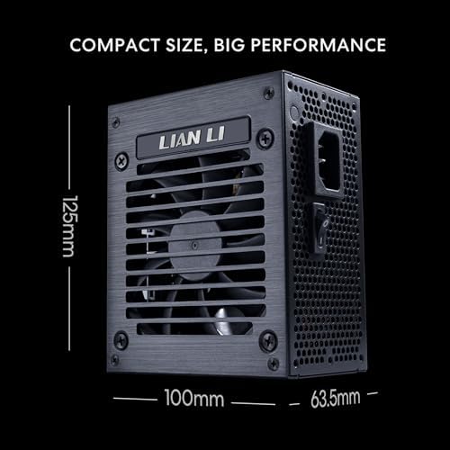Lian Li SP V2 750 Watt SFX Form Factor Power Supply with Native 12V 2x6 Cable   Low Noise   80  Gold Efficiency   ATX 3 1 & PCIe 5 0 Compliant   92mm FDB Fan   10 Year Warranty   Black  SP750G B 