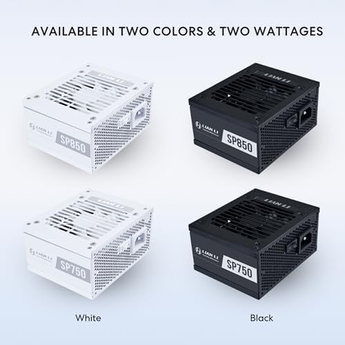 Lian Li SP V2 750 Watt SFX Form Factor Power Supply with Native 12V 2x6 Cable   Low Noise   80  Gold Efficiency   ATX 3 1 & PCIe 5 0 Compliant   92mm FDB Fan   10 Year Warranty   Black  SP750G B 