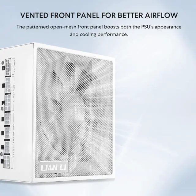 Lian Li SX 1200W Full Modular SXP Compact ATX Form Factor Power w/ 12V 2x6 Cable   ATX 3 1 & PCIE 5 1 Compliant  Cybenetics Platinum Efficiency    140MM   10 Year Warranty   White  SX1200P W