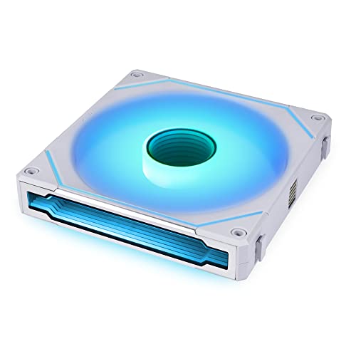 Lian Li UNI Fan SL-Infinity - Paquete de 140 unidades, diseño de cadena de ventilador ARGB, espejo infinito, efectos de iluminación personalizables, sin controlador, blanco (UF-SLIN140-1W)