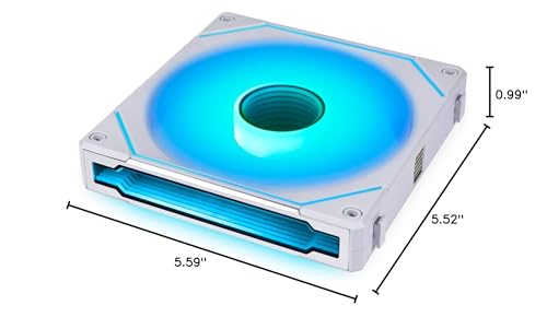 Lian Li UNI Fan SL-Infinity - Paquete de 140 unidades, diseño de cadena de ventilador ARGB, espejo infinito, efectos de iluminación personalizables, sin controlador, blanco (UF-SLIN140-1W)