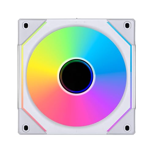 Lian Li UNI Fan SL-Infinity - Paquete de 140 unidades, diseño de cadena de ventilador ARGB, espejo infinito, efectos de iluminación personalizables, sin controlador, blanco (UF-SLIN140-1W)