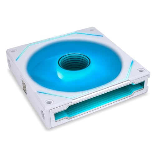Lian Li UNI Fan SL-Infinity - Paquete de 140 unidades, diseño de cadena de ventilador ARGB, espejo infinito, efectos de iluminación personalizables, sin controlador, blanco (UF-SLIN140-1W)