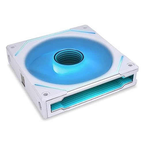 Lian Li UNI Fan SL-Infinity - Paquete de 140 unidades, diseño de cadena de ventilador ARGB, espejo infinito, efectos de iluminación personalizables, sin controlador, blanco (UF-SLIN140-1W)