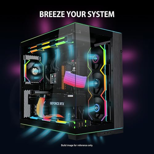 Lian Li UNI Fan SL LCD Wireless 120mm ARGB Fan   Triple Pack   1 6 LCD   2 4 GHz Wireless Signal for RGB Control   Daisy Chain Design   Controller Included and Required   Black  12SLLCD1W3B 