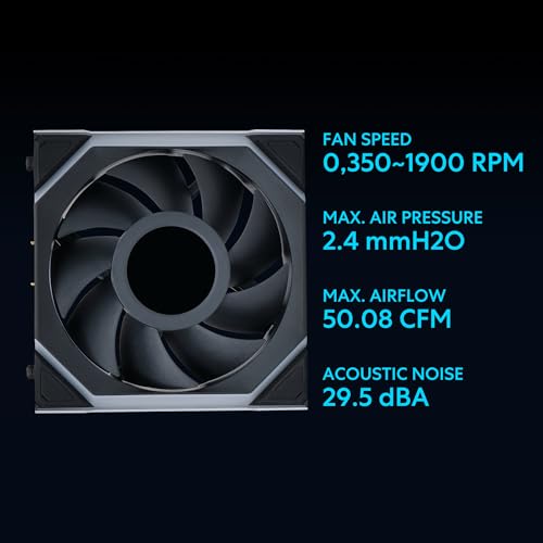 Lian Li UNI Fan SL LCD Wireless 120mm ARGB Fan   Triple Pack   1 6 LCD   2 4 GHz Wireless Signal for RGB Control   Daisy Chain Design   Controller Included and Required   Black  12SLLCD1W3B 