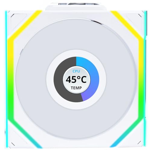 Lian Li UNI Fan SL LCD Wireless 120mm ARGB Fan   Triple Pack   1 6 LCD   2 4 GHz Wireless Signal for RGB Control   Daisy Chain Design   Controller Included and Required   Black  12SLLCD1W3B 