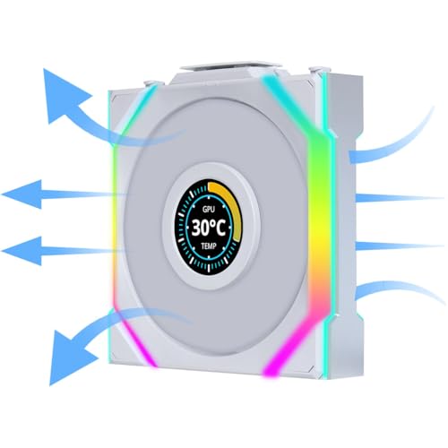 Lian Li UNI Fan SL LCD Wireless 120mm ARGB Fan   Triple Pack   1 6 LCD   2 4 GHz Wireless Signal for RGB Control   Daisy Chain Design   Controller Included and Required   Black  12SLLCD1W3B 