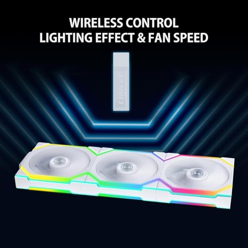 Lian Li UNI Fan SL LCD Wireless 120mm ARGB Fan   Triple Pack   1 6 LCD   2 4 GHz Wireless Signal for RGB Control   Daisy Chain Design   Controller Included and Required   Black  12SLLCD1W3B 