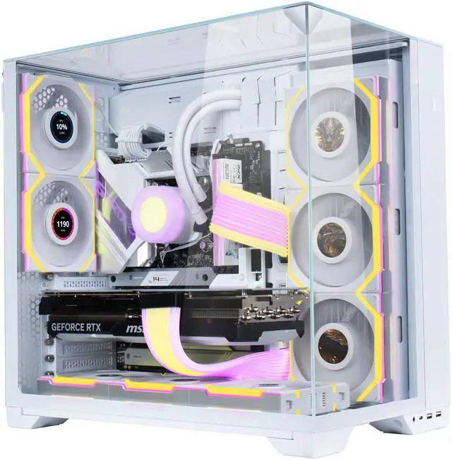 Lian Li UNI Fan SL LCD Wireless 120mm ARGB Fan   Triple Pack   1 6" LCD    2 4 GHz Wireless Signal for RGB & Fan Control   Daisy Chain Design   Controller Included and Required   White  12SLLCD1W3W