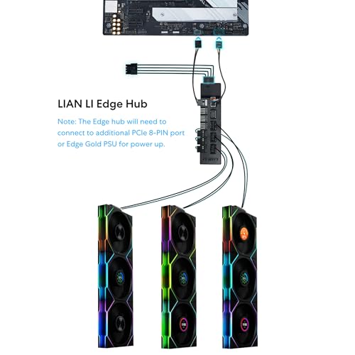 Lian Li UNI Fan TL LCD Wireless 120 Triple Pack  Reverse Blade  2 4 GHz Wireless Signal ARGB Fan Infinity Mirror Daisy Chain Customizable Lighting Controller Included & Required   Black 12RTLLCD1W3B 