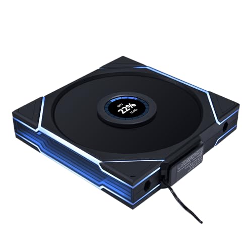 Lian Li UNI Fan TL LCD Wireless 120 Triple Pack  Reverse Blade  2 4 GHz Wireless Signal ARGB Fan Infinity Mirror Daisy Chain Customizable Lighting Controller Included & Required   Black 12RTLLCD1W3B 