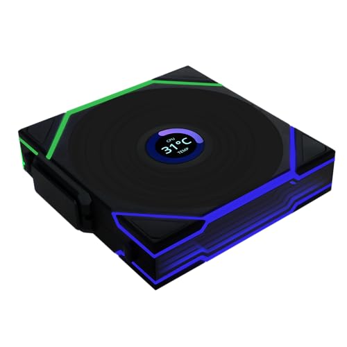 Lian Li UNI Fan TL LCD Wireless 120 Triple Pack  Reverse Blade  2 4 GHz Wireless Signal ARGB Fan Infinity Mirror Daisy Chain Customizable Lighting Controller Included & Required   Black 12RTLLCD1W3B