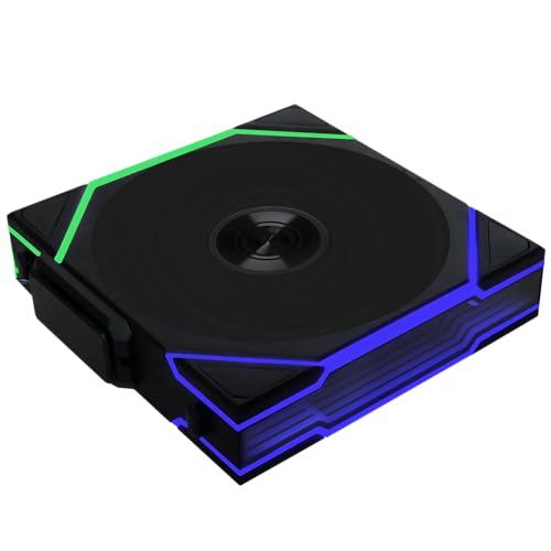 Lian Li UNI Fan TL LCD Wireless 120 Triple Pack  Reverse Blade  2 4 GHz Wireless Signal ARGB Fan Infinity Mirror Daisy Chain Customizable Lighting Controller Included & Required   Black 12RTLLCD1W3B