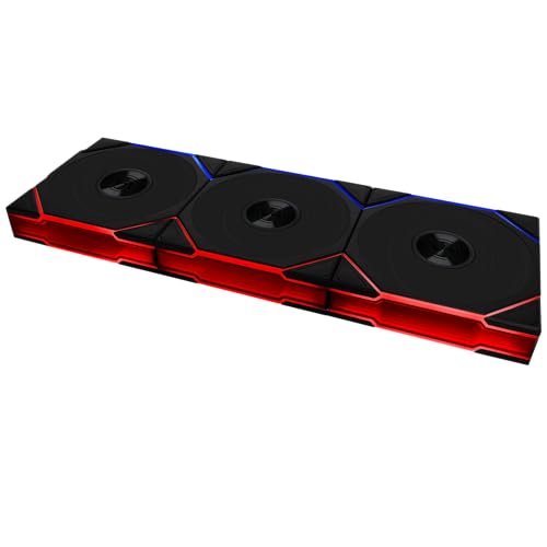 Lian Li UNI Fan TL Wireless 120 Triple Pack  Reverse Blade  2 4 GHz Wireless Signal ARGB Fan Infinity Mirror Daisy Chain Design Customizable Lighting Controller Included & Required   Black 12RTL1W3B