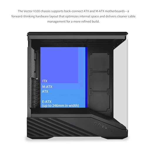 Unicamente disponible color blanco Lian Li V100 ATX Mid Tower PC Case  LED RGB Strip  Display Platform Design with Tempered Glass  Support 420mm GPUs  360mm Radiator  Side I/O & Optimized Airflow  Dust Filiter   Black  V100X