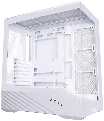 Lian Li V100 ATX Mid Tower PC Case  4 x 120mm ARGB PWM Fans Pre Installed  LED RGB Strip  Display Platform with Tempered Glass  Support 420mm GPUs  360mm Radiator  Optimized Airflow   White  V100RW 