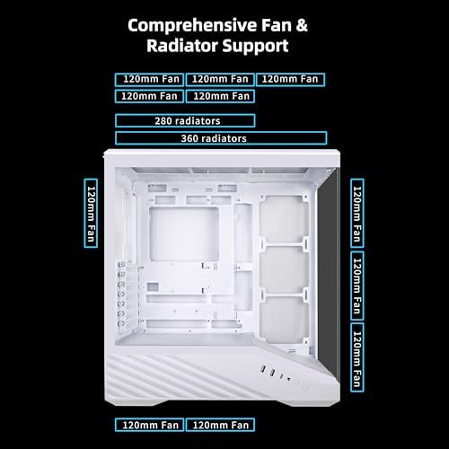 Lian Li V100 ATX Mid Tower PC Case  4 x 120mm ARGB PWM Fans Pre Installed  LED RGB Strip  Display Platform with Tempered Glass  Support 420mm GPUs  360mm Radiator  Optimized Airflow   White  V100RW 