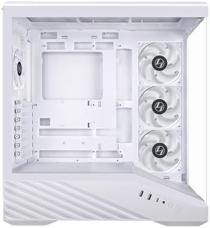 Lian Li V100 ATX Mid Tower PC Case  4 x 120mm ARGB PWM Fans Pre Installed  LED RGB Strip  Display Platform with Tempered Glass  Support 420mm GPUs  360mm Radiator  Optimized Airflow   White  V100RW 