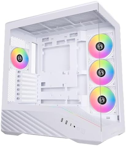 Lian Li V100 ATX Mid Tower PC Case  4 x 120mm ARGB PWM Fans Pre Installed  LED RGB Strip  Display Platform with Tempered Glass  Support 420mm GPUs  360mm Radiator  Optimized Airflow   Black  V100RX