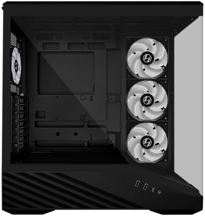 Lian Li V100 ATX Mid Tower PC Case  4 x 120mm ARGB PWM Fans Pre Installed  LED RGB Strip  Display Platform with Tempered Glass  Support 420mm GPUs  360mm Radiator  Optimized Airflow   Black  V100RX 