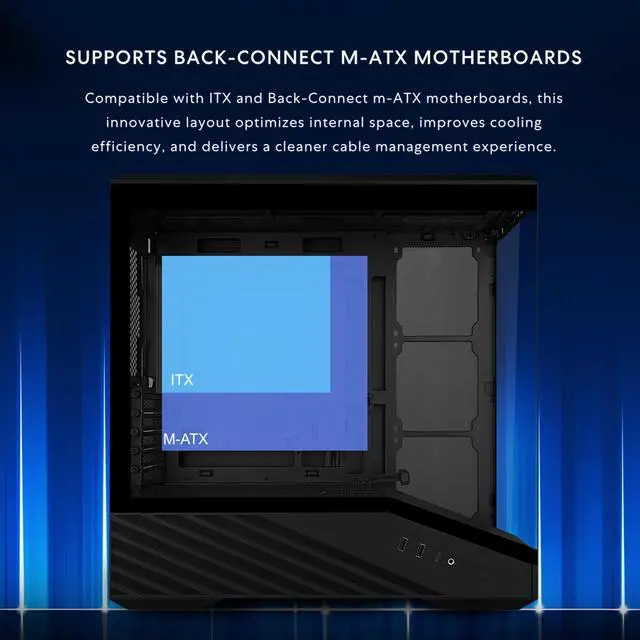Lian Li VECTOR V100 MINI Micro Form Factor Compact PC Case  Panoramic Tempered Glass  Support Backet Connect Micro ATX  415mm GPUs  360mm Radiator  9 x 120mm Fans  Dust Filiter  RGB   Black  V100MIX 
