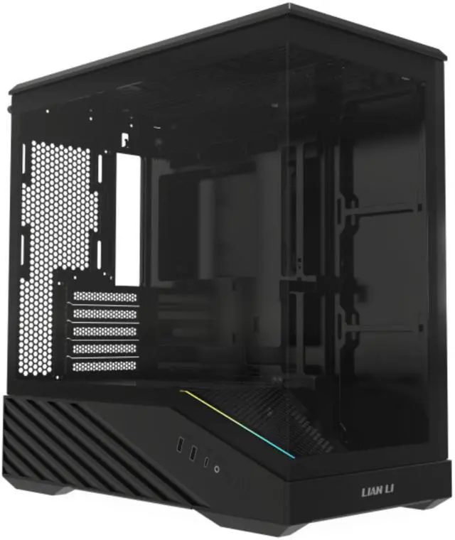 Lian Li VECTOR V100 MINI Micro Form Factor Compact PC Case  Panoramic Tempered Glass  Support Backet Connect Micro ATX  415mm GPUs  360mm Radiator  9 x 120mm Fans  Dust Filiter  RGB   Black  V100MIX 
