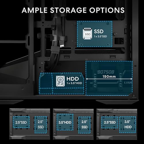 Lian Li Vector V100 MINI Micro Form Factor Compact PC Case  Panoramic Tempered Glass  Support Backet Connect Micro ATX  415mm GPUs  360mm Radiator  9 x 120mm Fans  Dust Filiter  RGB   Black  V100MIX 