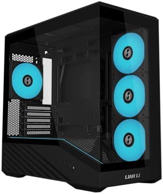 Lian Li Vector V100 MINI Micro Form Factor Compact PC Case  Panoramic Tempered Glass  Support Backet Connect Micro ATX  415mm GPUs  360mm Radiator  9 x 120mm Fans  Dust Filiter  RGB   Black  V100MIX 