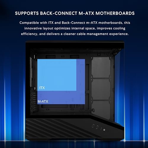 Lian Li Vector V100 MINI Micro Form Factor Compact PC Case  Panoramic Tempered Glass  Support Backet Connect Micro ATX  415mm GPUs  360mm Radiator  9 x 120mm Fans  Dust Filiter  RGB   Black  V100MIX 