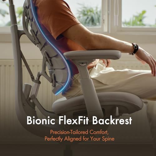 LiberNovo Dynamic Ergonomic Office Chair   Comfy Adjustable Desk Chair with Adaptive Lumbar Support  160  Recline & Built in Spine Stretch for Back Comfort  Home Office Long Hours Use  Black 48cm