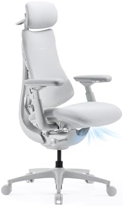 LiberNovo PRO Dynamic Ergonomic Office Chair with Active Airflow Seat Ventilation  2 Fan Speeds for Instant Cooling  5 Recline  Built in Spine Stretch  Comfy Desk Chair for Long Hours  Graphite  48cm