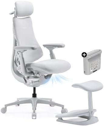 LiberNovo PRO Dynamic Ergonomic Office Chair with Active Airflow Seat Ventilation  2 Fan Speeds for Instant Cooling  5 Recline  Built in Spine Stretch  Comfy Desk Chair for Long Hours  Graphite  48cm