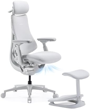 LiberNovo PRO Dynamic Ergonomic Office Chair with Active Airflow Seat Ventilation  2 Fan Speeds for Instant Cooling  5 Recline  Built in Spine Stretch  Comfy Desk Chair for Long Hours  Graphite  48cm