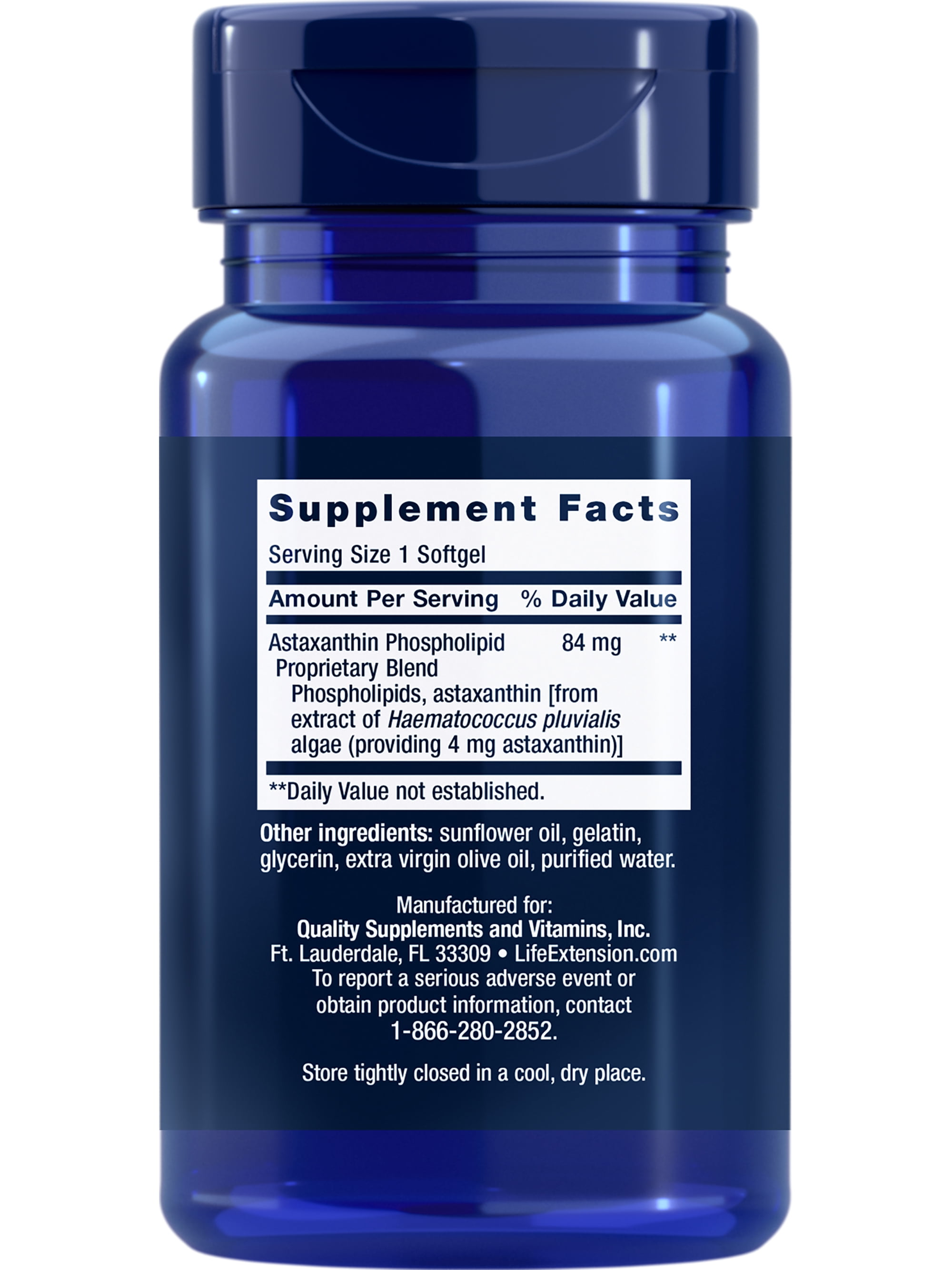 Life Extension Astaxanthin with Phospholipids   Antioxidant Support  Eye Health   Algae Derived   Gluten Free  Non GMO   30 Softgels