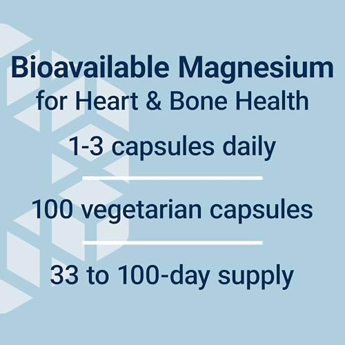 Life Extension Magnesium Citrate 100 mg Vegetarian Capsules  Blue  100 Count