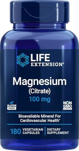 Life Extension Magnesium Citrate 100 mg Vegetarian Capsules  Blue  100 Count