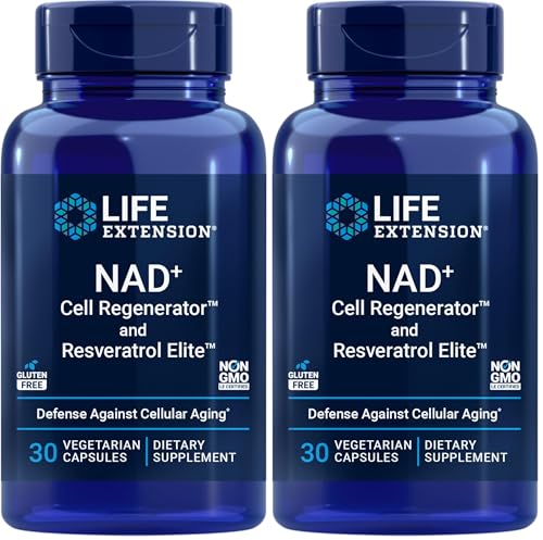 Life Extension NAD  Cell Regenerator and Resveratrol Elite  NIAGEN nicotinamide riboside  Trans resveratrol  quercetin  Fisetin  for Longevity  Energy  and oxidative Stress  30 Vegetarian Capsule