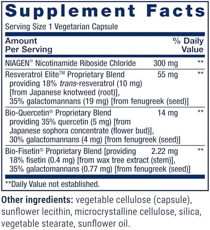 Life Extension NAD  Cell Regenerator  and Resveratrol Elite    nicotinamide riboside  Trans resveratrol  quercetin  Fisetin  Heart Health  Healthy Aging  Vegetarian  Non GMO  Gluten Free  30 Capsules