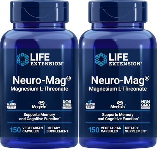 Life Extension Neuro Mag 150 Vegetarian Capsules  Pack of 2   Magnesium L Threonate  Magtein Supplement