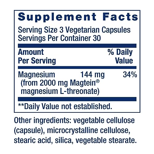 Life Extension Neuro Mag Magnesium L Threonate  Memory Health  Quick Thinking  Cognitive Health Support  Vegetarian  Non GMO  90 Vegetarian Capsules  144 mg from 2000 mg Magtein Magnesium  Pack of 2