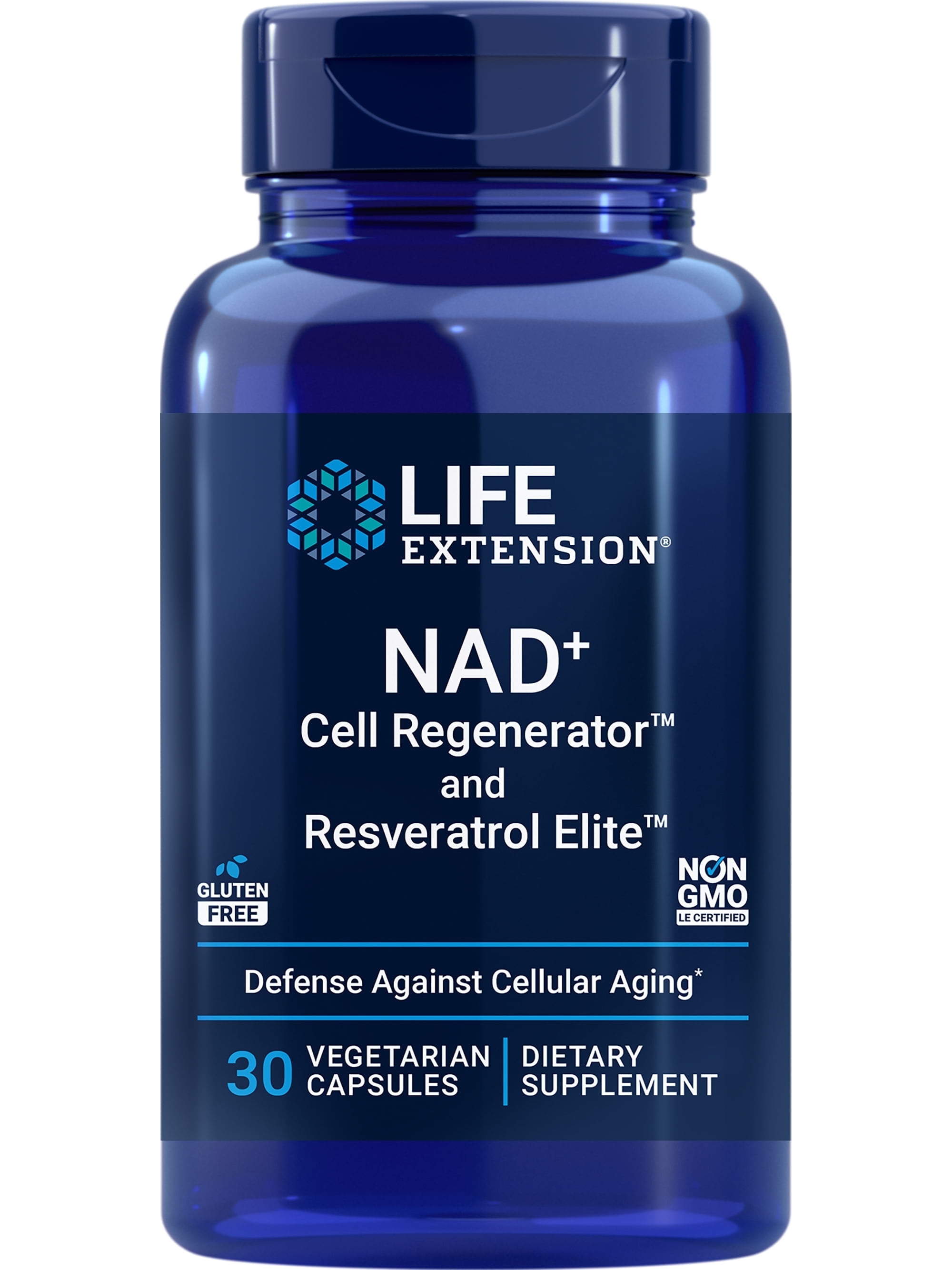 Life Extension Optimizado Nad  Regenerador Celular y Resveratrol 30 Cápsulas Vegetales